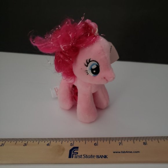 2 pc TY Sparkle BEANIE BABIES MY LITTLE PONY PINKIE PIE Backpack Clip - Picture 3 of 14
